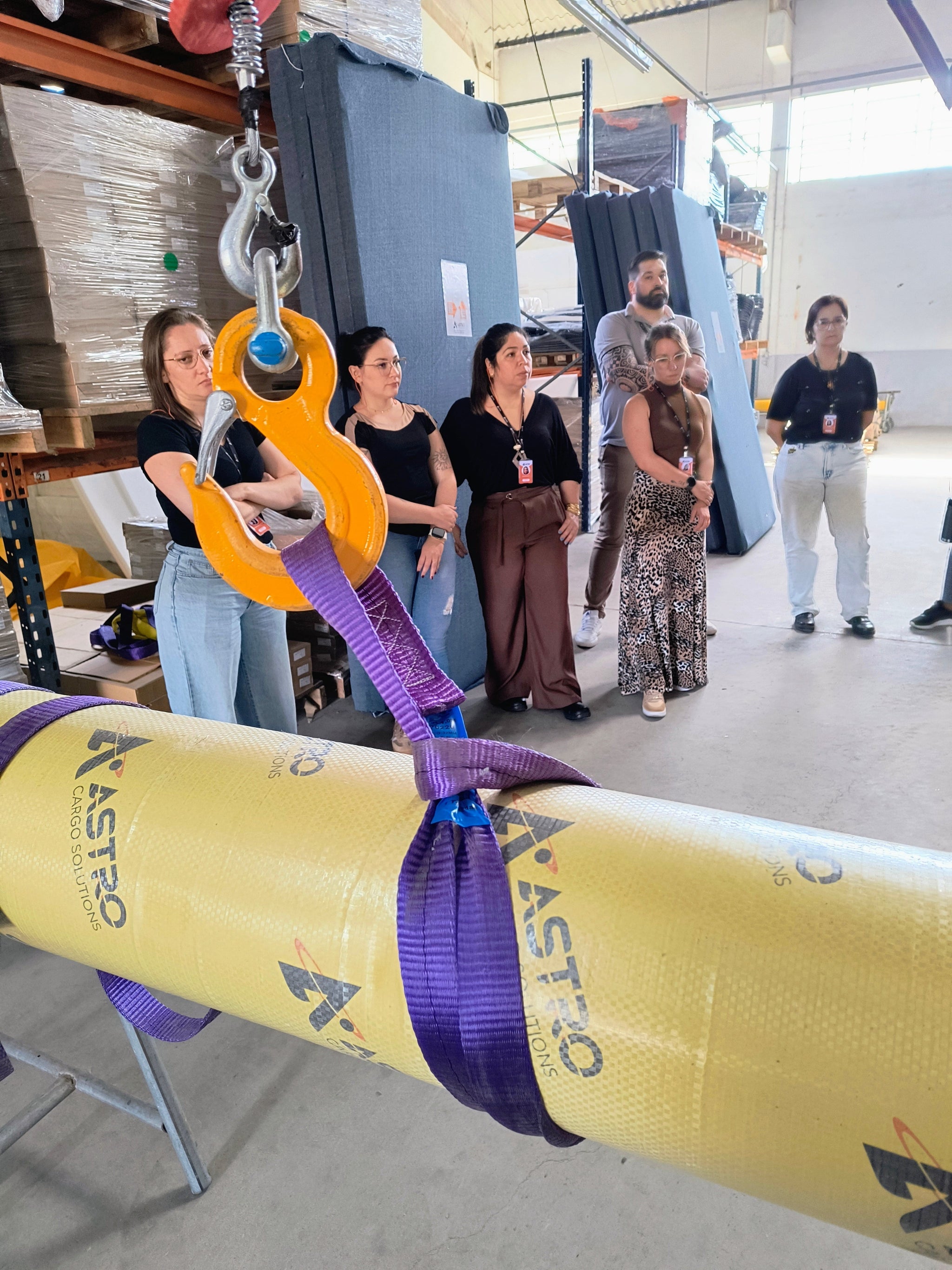 Equipe de vendas participa de treinamento técnico sobre amarração, elevação e segregação de cargas