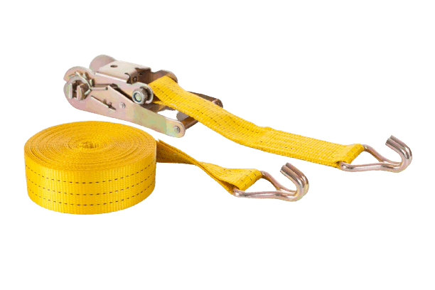Catraca com cinta de amarração 3 Ton 50mm  com gancho Universal (J) Amarela