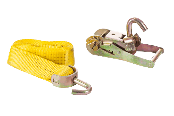 Catraca com cinta de amarração 50mm 5 Ton com gancho Giratório (Amarela)